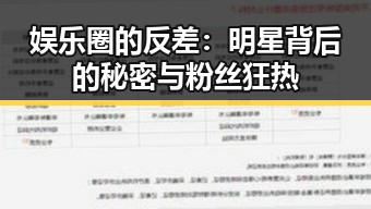 娱乐圈的反差:明星背后的秘密与粉丝狂热
